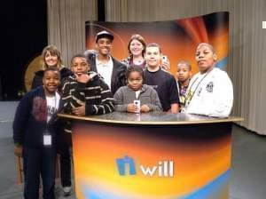 young media producers on the set at WILL-TV