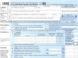 1040 tax form from 2005