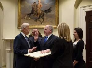 Vice President Joe Biden swears in CIA Director John Brennan