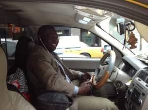 Boubacar Sanogo from Mali drives a cab in New York City and listens to ZenoRadio on his smartphone — though it can also be accessed using a more basic model.