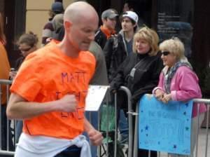 This Monday, April 15, 2013 photo provided by Bob Leonard shows third from right, Dzhokhar A. Tsarnaev, who was dubbed Suspect No. 2 in the Boston Marathon bombings by law enforcement. This image was taken approximately 10-20 minutes before the blast