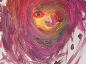 A picture drawn by Andrew about four years ago after he was diagnosed with a mental illness. His mom, Violet, says this was how he felt at the time, as being in turmoil.