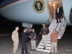 President Obama arrives in Afghanistan.