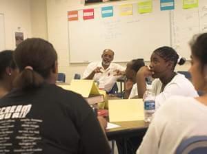 Leon Dash, Professor of Journalism at Illinois, and Franklin Middle School students