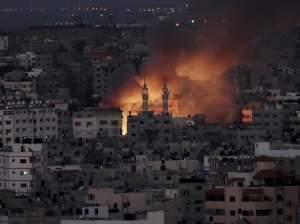 Smoke and flames from Israeli strike over Gaza City