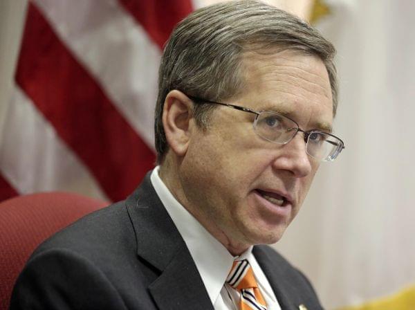 U.S. Senator Mark Kirk speaks during an interview in his office on June 9, 2014.