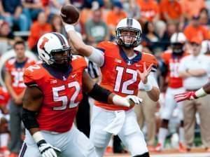 Quarterback Wes Luct throws a pass during the 1st quarter in defeat of Western Kentucky Saturday.