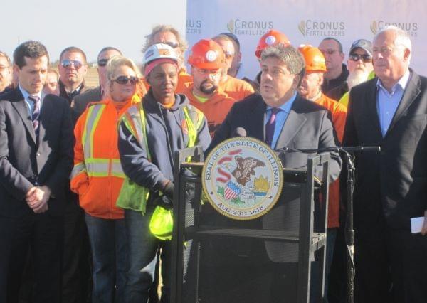 Cronus Chemicals CEO Erzin Atac discusses its new fertilizer plan in Tuscola in October 2014.