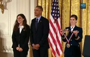 U of I Professor May Berenbaum with President Obama