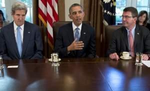 September file photo shows former Deputy Defense Secretary meeting with President Obama and Secretary of State John Kerry