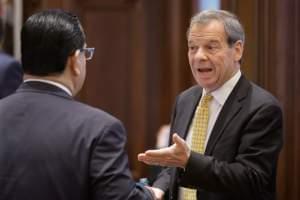 Illinois Senate President John Cullerton on Senate floor Thursday.