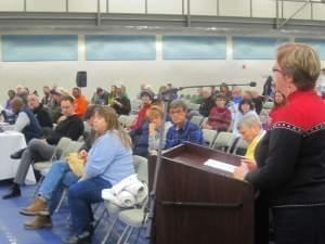 Champaign Unit 4 Board member Kathy Richards speaks at Wednesday's forum