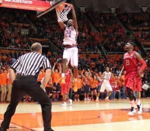 Nnanna Egwu capped off his senior night with a slam dunk in Wednesday's 69-57 win over Nebraska.