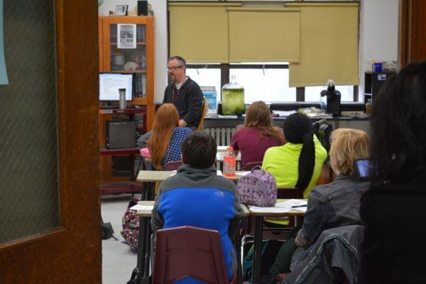 Students fill a classroom in Champaign's Central High School.