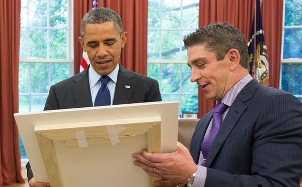 Poet Richard Blanco with President Obama