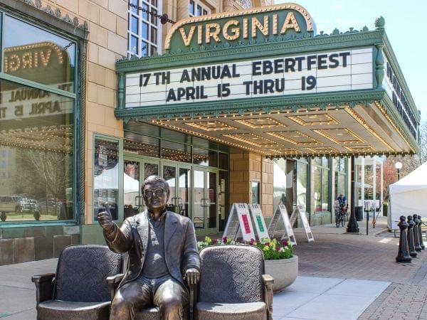 Outside the Virginia Theatre in Champaign