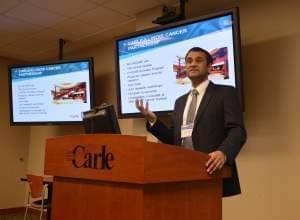 Rohit Bhargava, the Coordinator of the Cancer Community @ Illinois, announces the C*STAR program at the Cancer Community @ Illinois Spring Reception