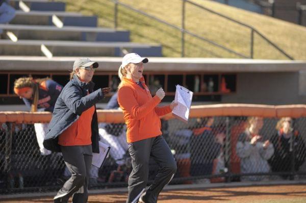 Terri Sullivan coaching in her last season.