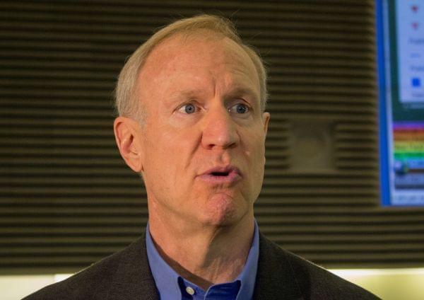 Illinois Gov. Bruce Rauner speaks with Employees of the Illinois Emergency Management Agency Tuesday, June 30, 2015, in Springfield.  Rauner said a partial state government shutdown is worth the pain if it brings fundamental change to business and po