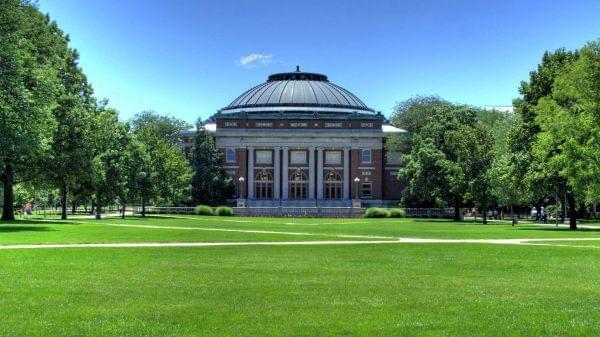 Foellinger Auditorium on the main quad of the U of I's Urbana campus.