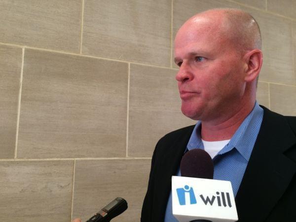 Republican Mike Madigan of Urbana speaks to media after announcing his candidacy for Illinois' 52nd senate district Monday. 