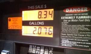 A gas pump display in Jacksonville, Florida. 