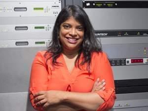 Woman in radio control room