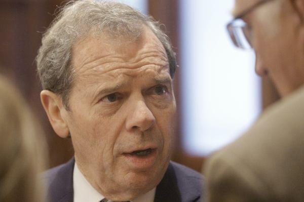 Illinois Senate President John Cullerton, D-Chicago, speaks to reporters while on the Senate floor during session at the Illinois State Capitol Monday, Dec. 7, 2015, in Springfield