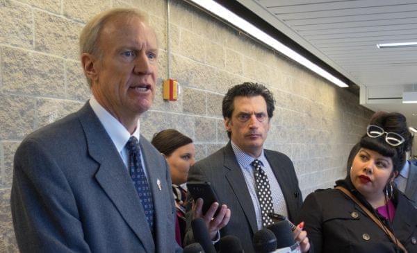Gov. Bruce Rauner was on the University of Illinois Springfield campus to sign an executive order forming a health care fraud investigation task force.
