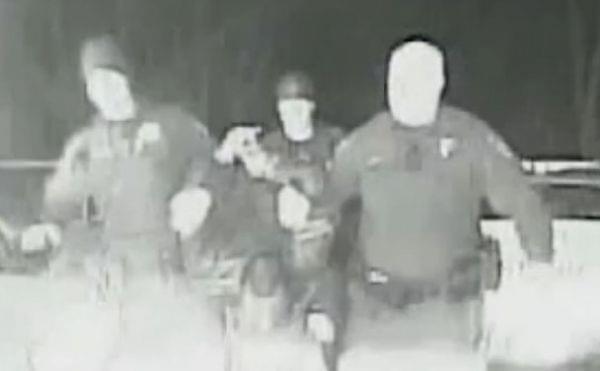 A still from the Champaign Police dashcam video of the March 16, 2014 arrest of Benjamin Mann.