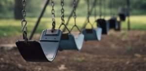 Child's swings iin playground. 