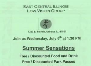 Poster for PACE's Low Vision support group.