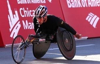 The U of I's Josh George, winner of Chicago Marathons in 2003, 2004, 2006, and 2014.