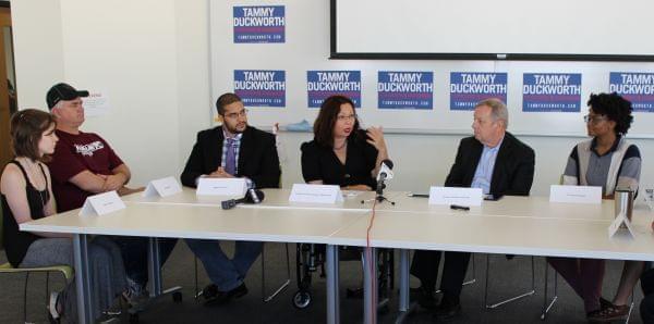 U.S. Senator Dick Durbin and Congresswoman Tammy Duckworth met with panel of Parkland College students on campus Thursday.