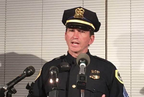 Des Moines Police Sgt. Paul Parizek speaks during a news conference Wednesday, at Des Moines police headquarters. 