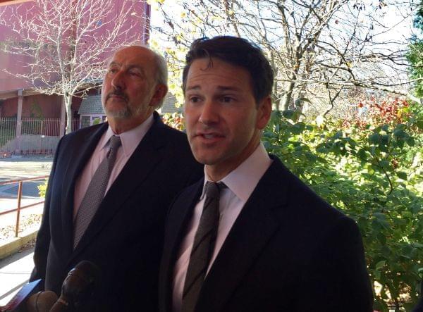 Aaron Schock (right) and attorney George Terwilliger (left) dismissed allegations of any wrongdoing by the former congressman's office. Schock resigned in March 2015.