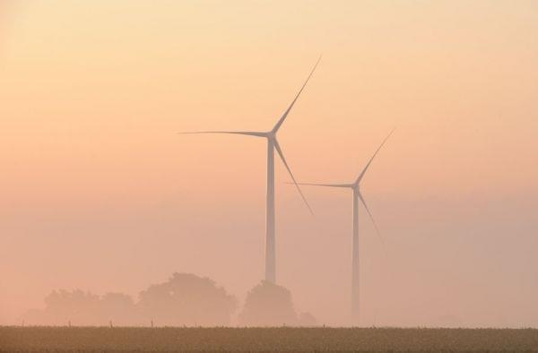 The Rail Splitter Wind Farm near Lincoln, Illinois.