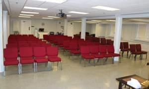 Faith United Methodist Church's Centennial Hall, site of the winter men's shelter during the week.