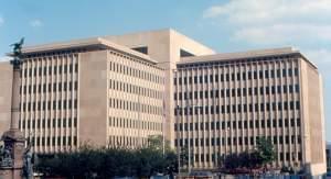 Caterpillar Inc. world headquarters building in downtown Peoria.