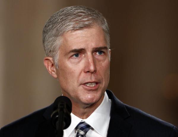 Judge Neil Gorsuch speaks in the East Room of the White House in Washington, after President Donald Trump announced Gorsuch as his nominee for the Supreme Court.