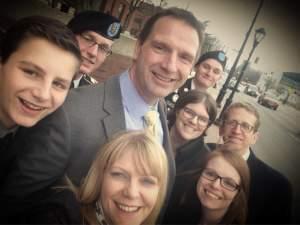 Curtis Lovelace and family after the conclusion of the second trial