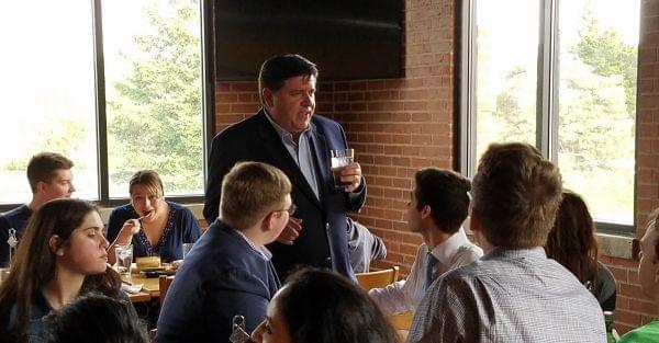 JB Pritzker meeting with students. 