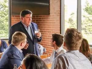 JB Pritzker meeting with students. 