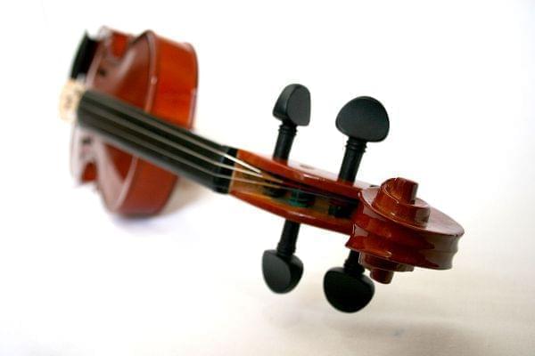 the scroll end of a violin