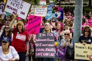 A crowd rallies at the capitol to support House Bill 40 and related legislation.