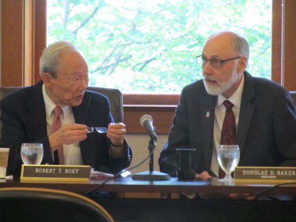 Trustee Robert Boey and NIU President Doug Baker