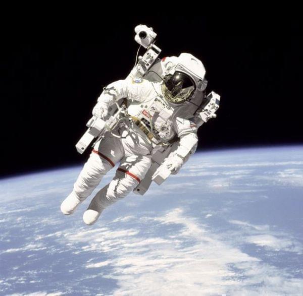 Astronaut floating in space