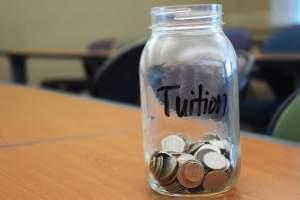 A jar full of change.