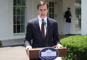 White House senior adviser and Trump son-in-law Jared Kushner reads a statement Monday in front of the West Wing of the White House after meeting behind closed doors with the Senate Intelligence Committee about Russian meddling in the 2016 presidenti