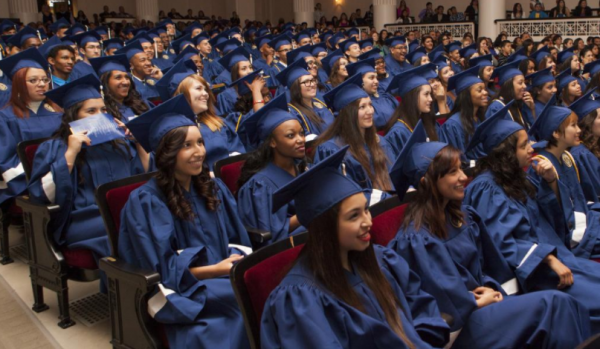 Recent graduates at Rauner College Prep in Chicago